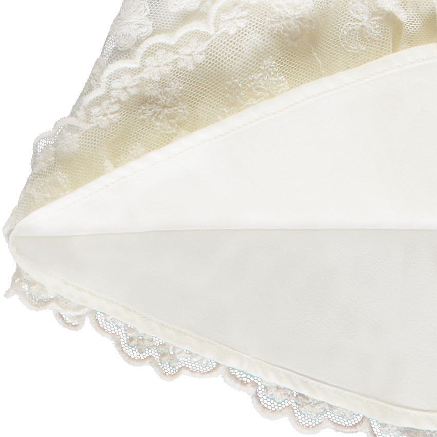 Falda corta de tul con flores bordadas para niña bebé 