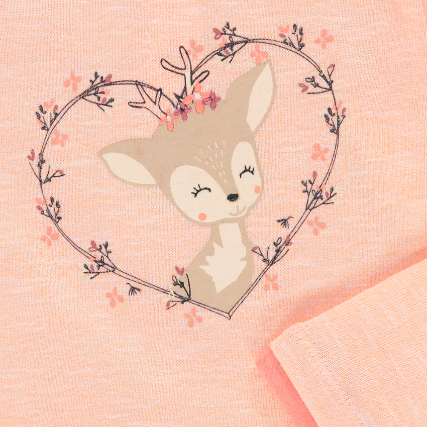 Camiseta de manga larga estampada Cuervo y corazón  