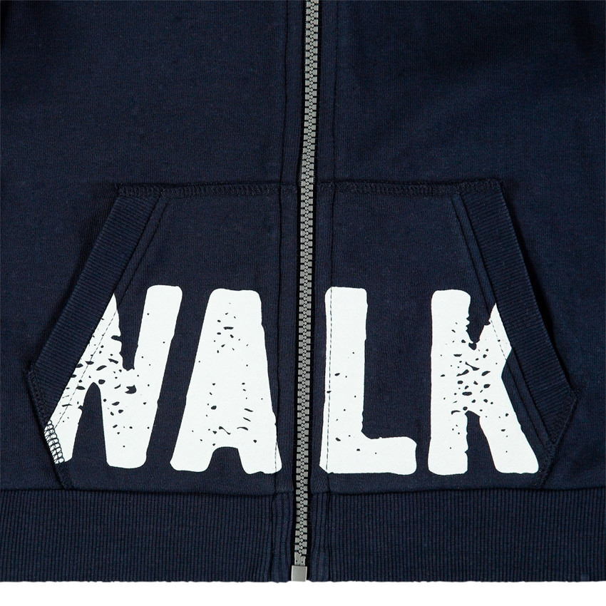 Chaqueta con capucha de felpa con bolsillos estampados y bandas en las mangas 