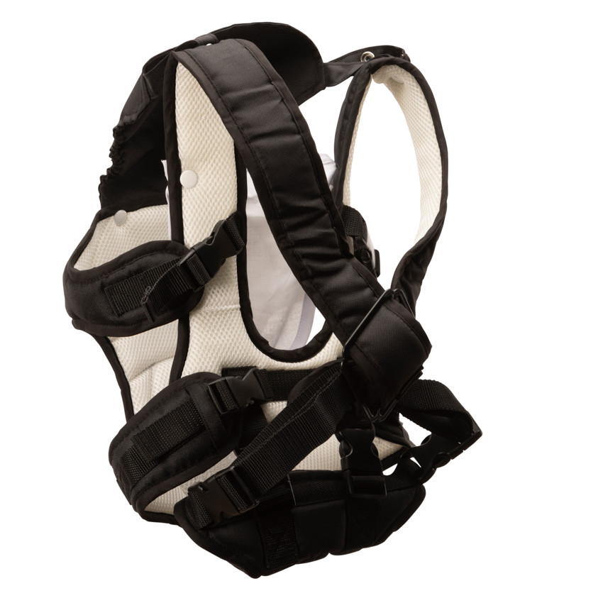 Portabebés con babero integrado negro/beige 