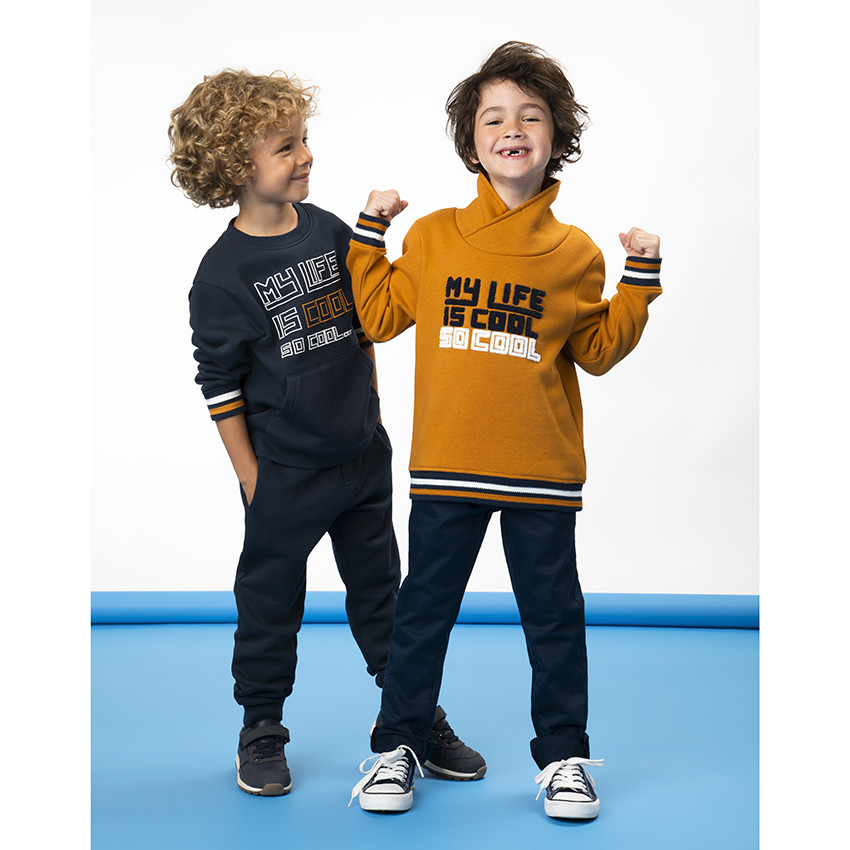 Conjunto de sudadera con bolsillo tipo canguro pantalon de chandal liso para nino Orchestra