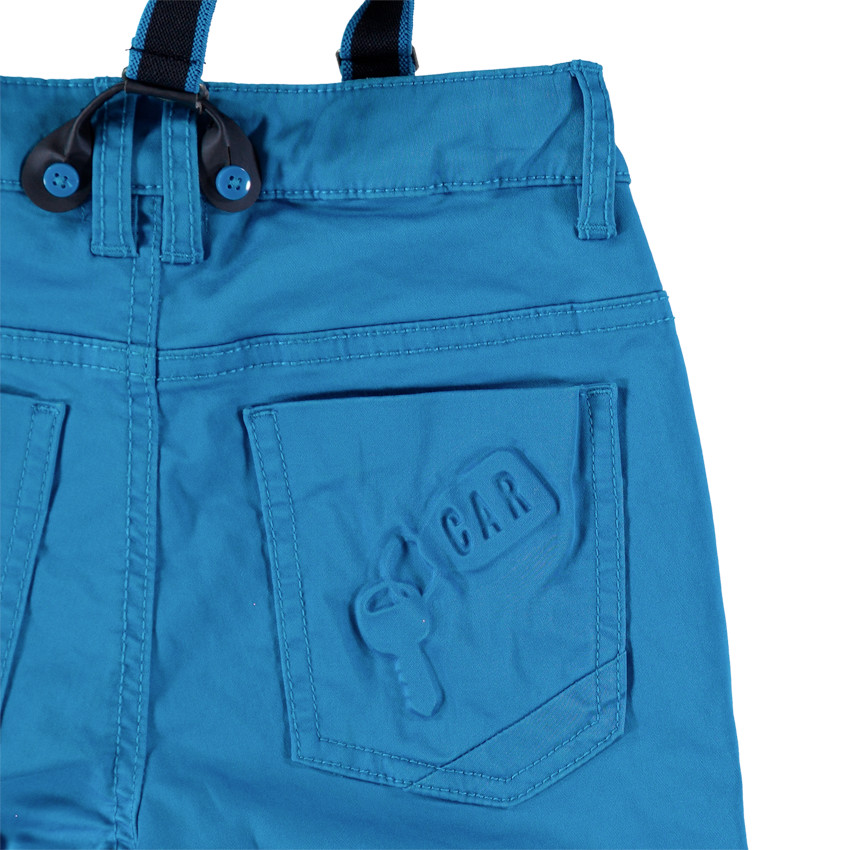 Pantalón azul con forro de punto con bolsillos y tirantes desmontables 