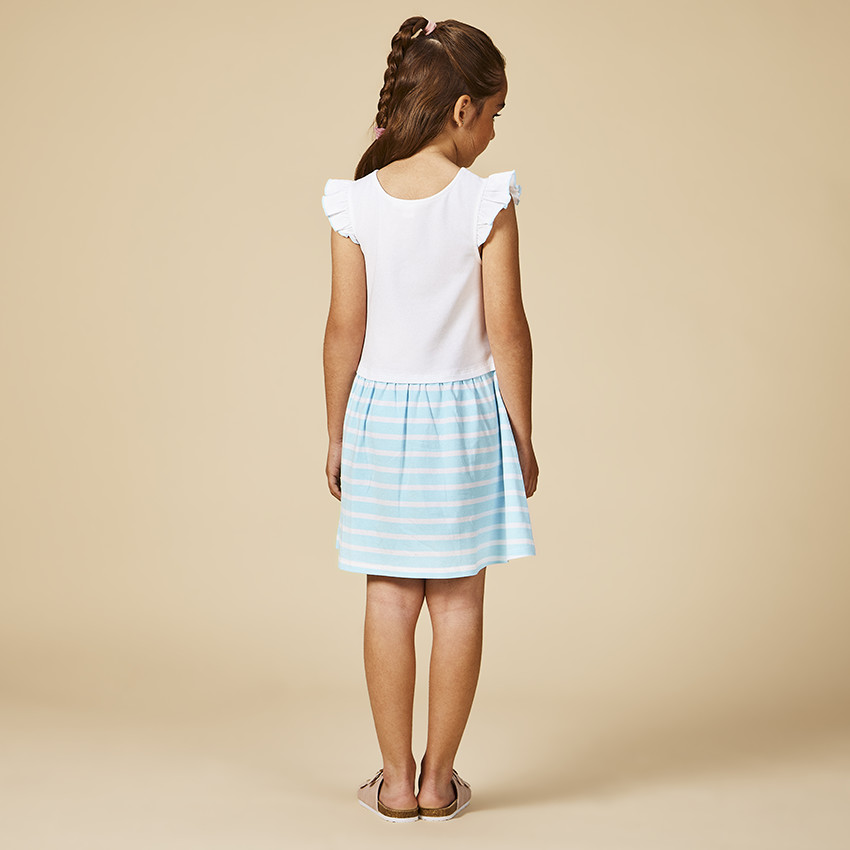 Vestido efecto 2 en 1 print Stitch & Angel Disney para niña 