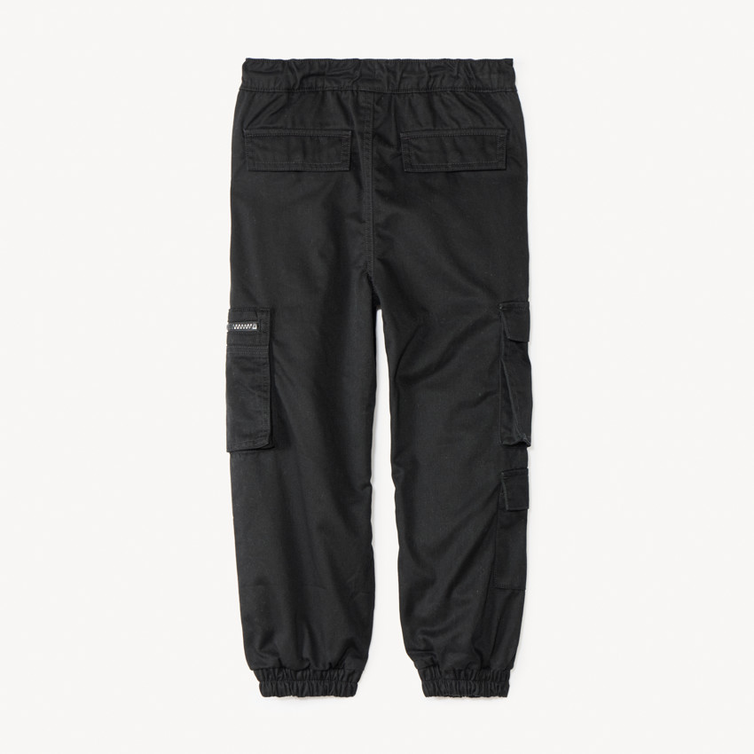 Pantalon en serge style cargo uni doublé pour garçon 