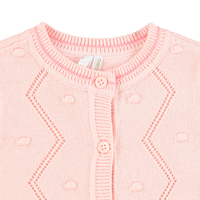 Chaqueta de punto con pompones y acabados acanalados rectílíneos  Additional Chaqueta de punto con pompones y acabados acanalados rectílíneos