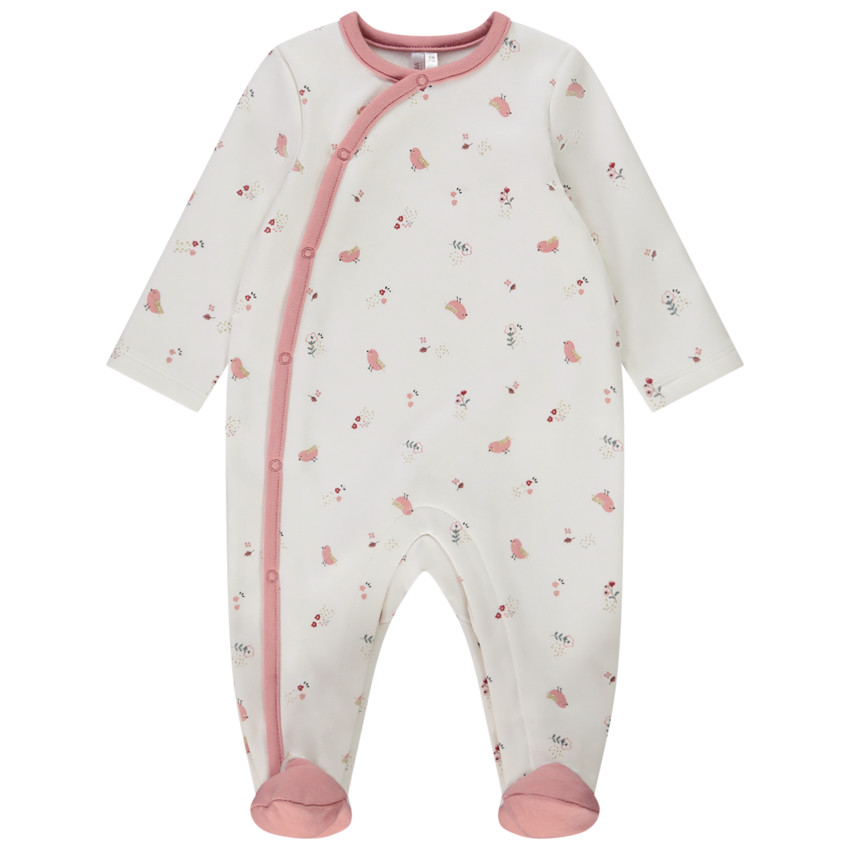 Pelele estampado para bebé niña con aperturas diferentes según la edad 