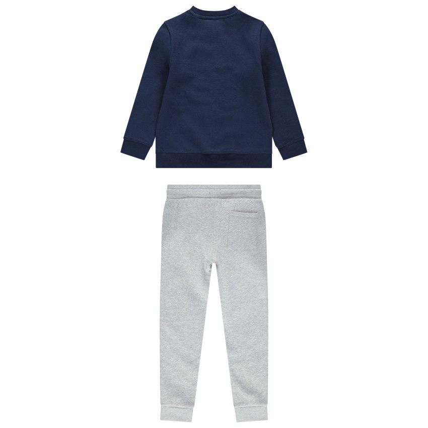 Jogging en molleton bicolore à message printé 