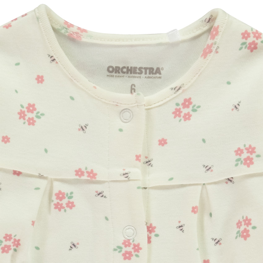 Pelele de manga larga en interlock con estampado floral para bebé niña  Additional Pelele de manga larga en interlock con estampado floral para bebé niña