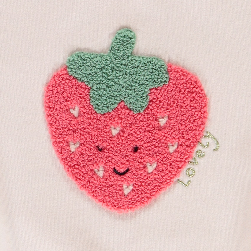 Sudadera de felpa con fruta bordada para niña 