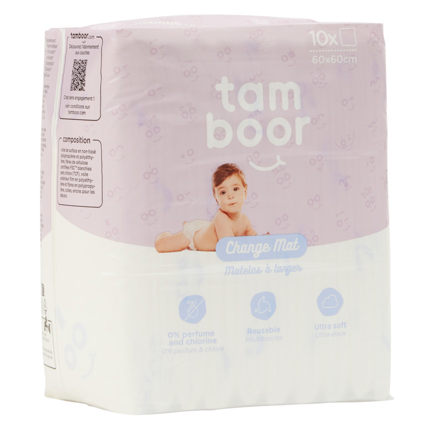 Lote de 10 protectores desechables para cambiador 60 x 60 cm 