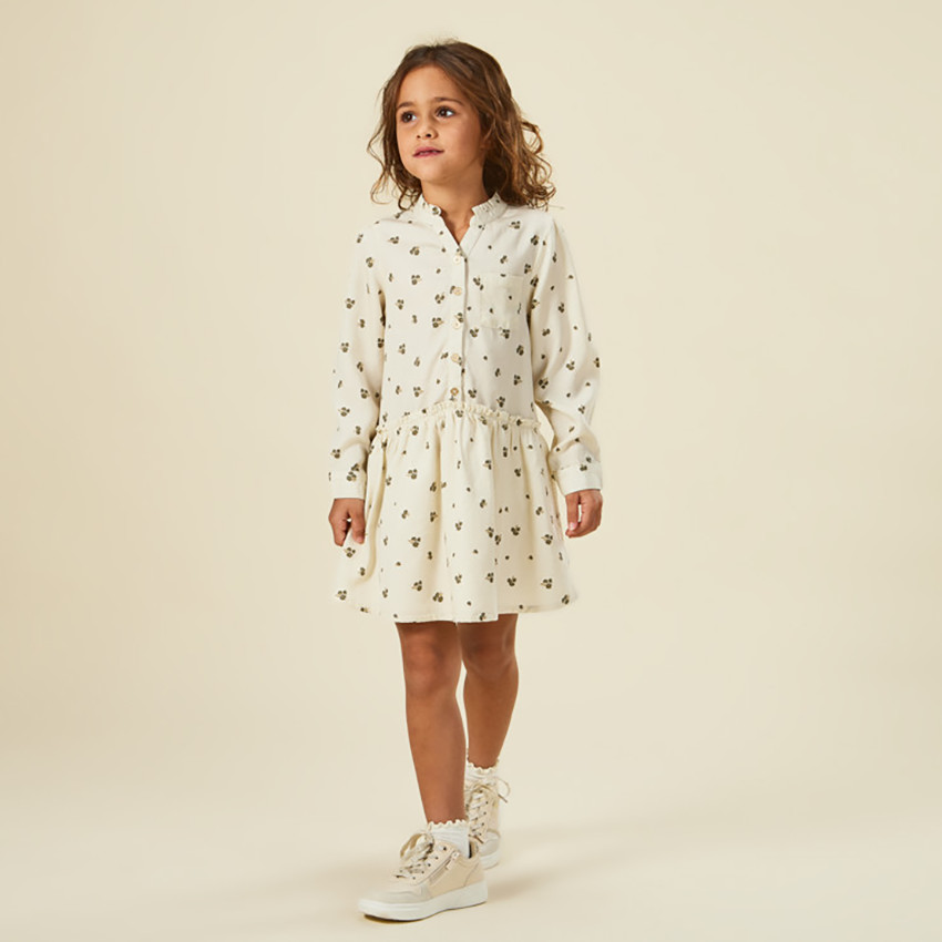 Robe manches longues imprimé floral fille 
