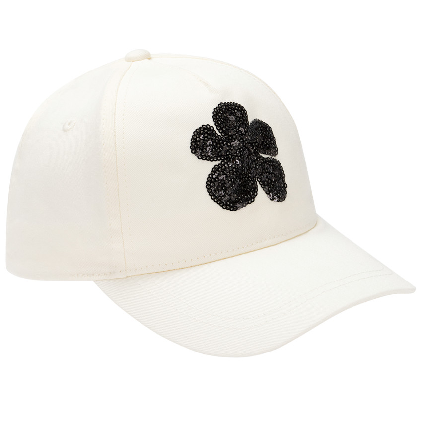 Gorra con estampado de hibisco y lentejuelas para niña 