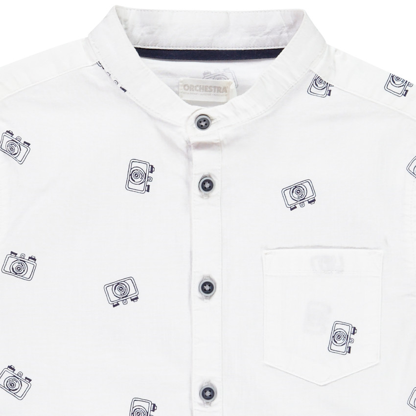 Camisa manga corta cuello mao 