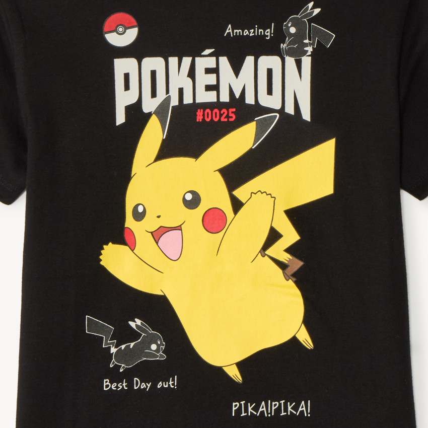 Camiseta de manga corta con estampado de Pikachu Pokémon para niño 