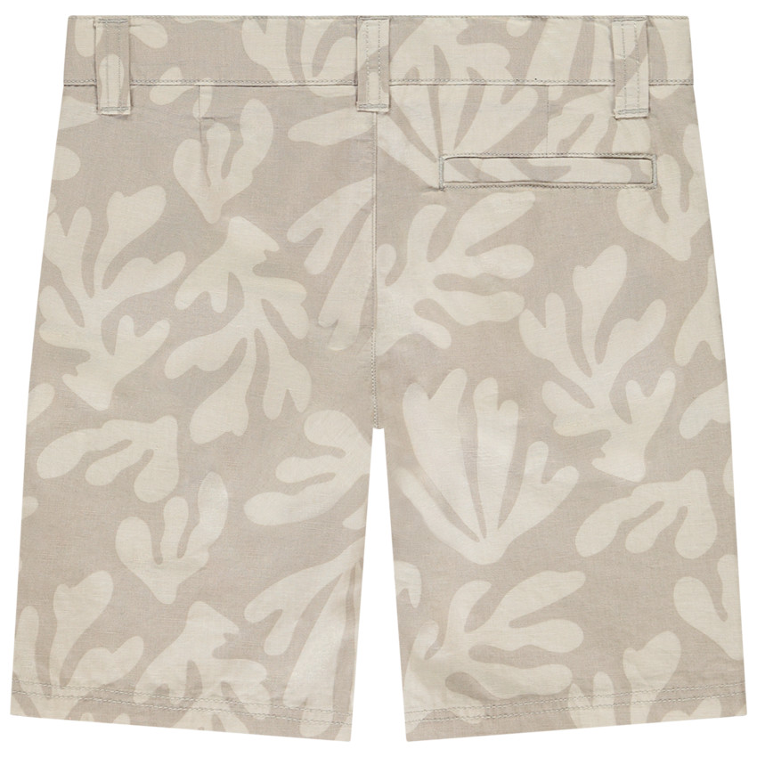 Bermuda fantasía de tela estampada de hojas para niño 