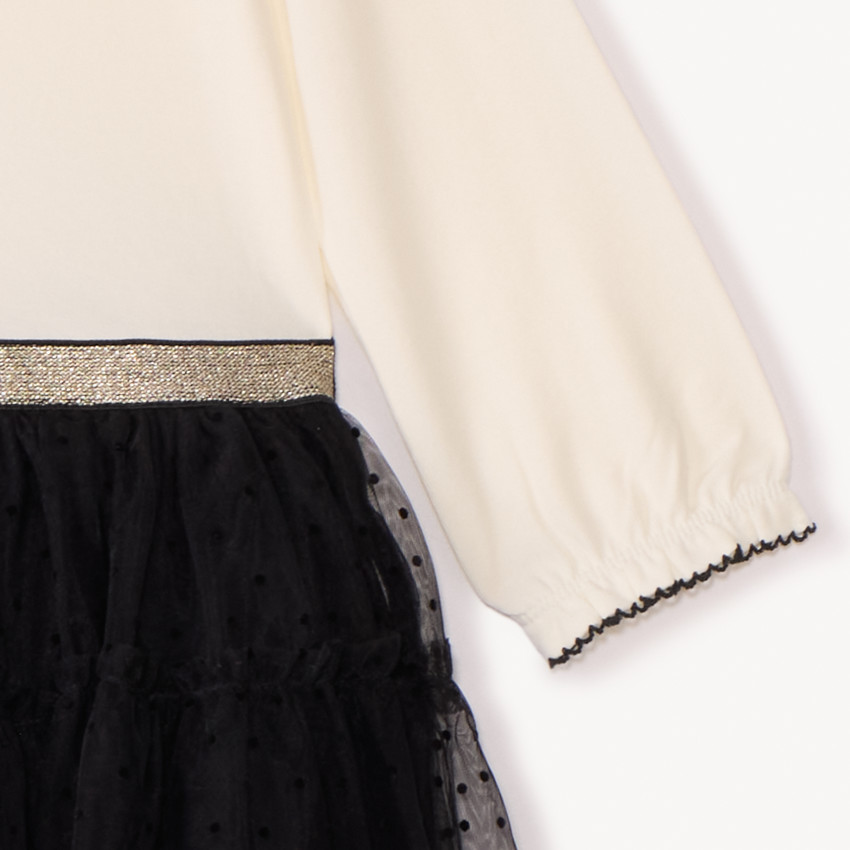 Ropa de manga larga efecto 2 en 1 bicolor para niña bebé 