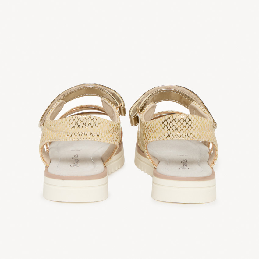 Sandalias doradas y brillantes para niña 