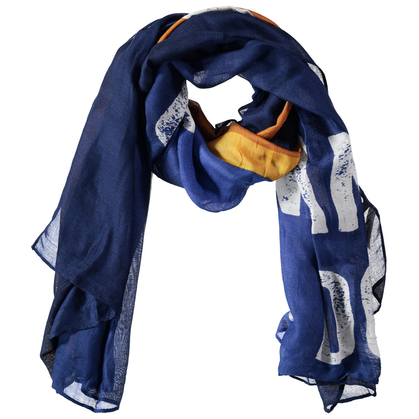 Turbante de tela de viscosa con inscripciones estampadas 