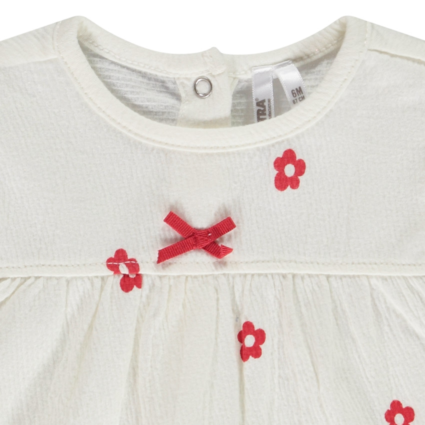 Pelele de punto crinkle estampado floral para bebé niña 