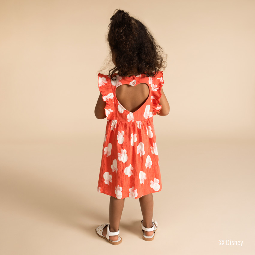 Vestido de manga corta estampado de Minnie Disney para niña bebé 