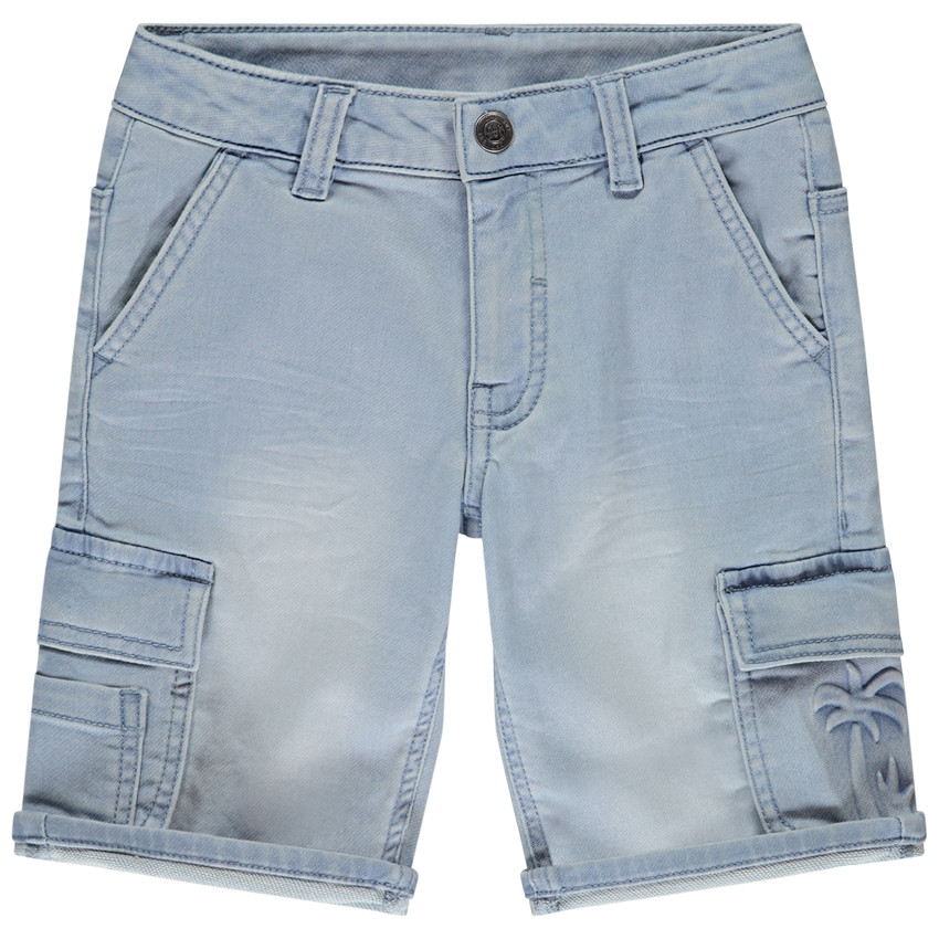 Bermudas cargo efecto vaquero con palmera en relieve para niño 
