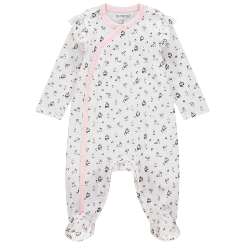 Pack de 2 peleles de algodón orgánico print conejitos 