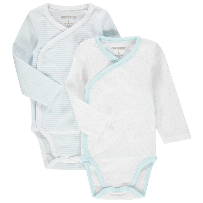 Body de manga larga de algodón ecológico con estampado y rayas  Additional Body de manga larga de algodón ecológico con estampado y rayas