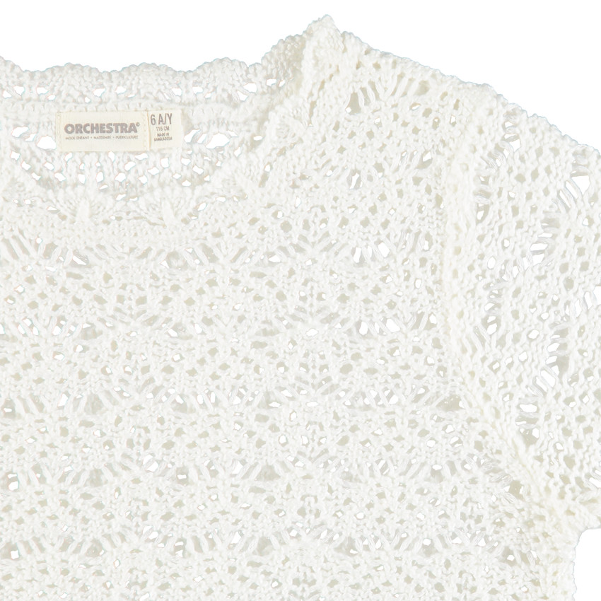 Pull en maille ajourée blanc 