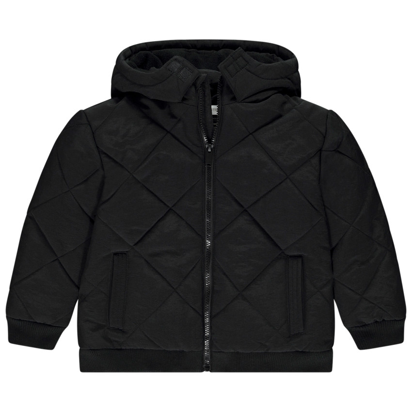 Chaqueta de nylon lisa con forro de micropolar para niño 