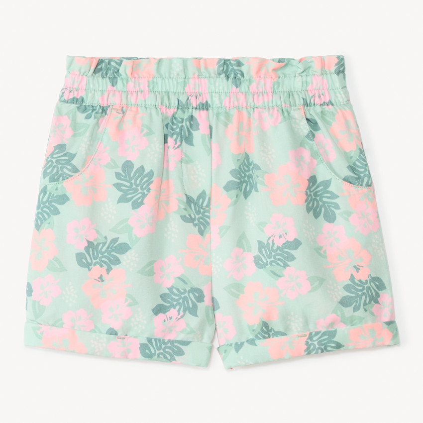 Short de tela con estampado divertido para niña 