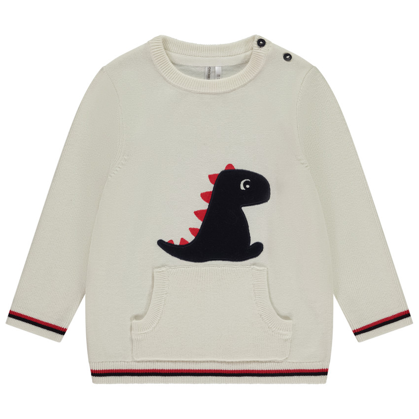 Jersey de punto con dinosaurio bordado para bebé niño 