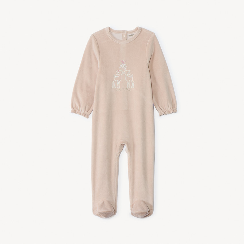 Lote de 3 peleles Biche de terciopelo para bebé niña con aperturas diferentes según la edad 