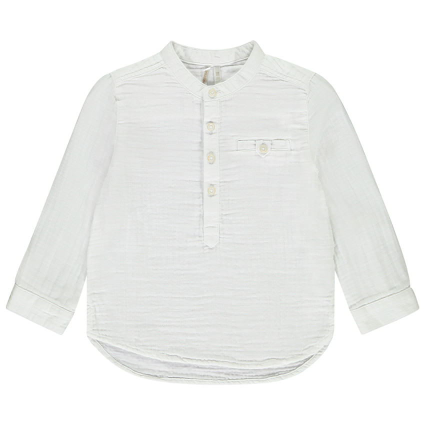 Camisa de manga larga de gasa de algodón para bebé niño. 