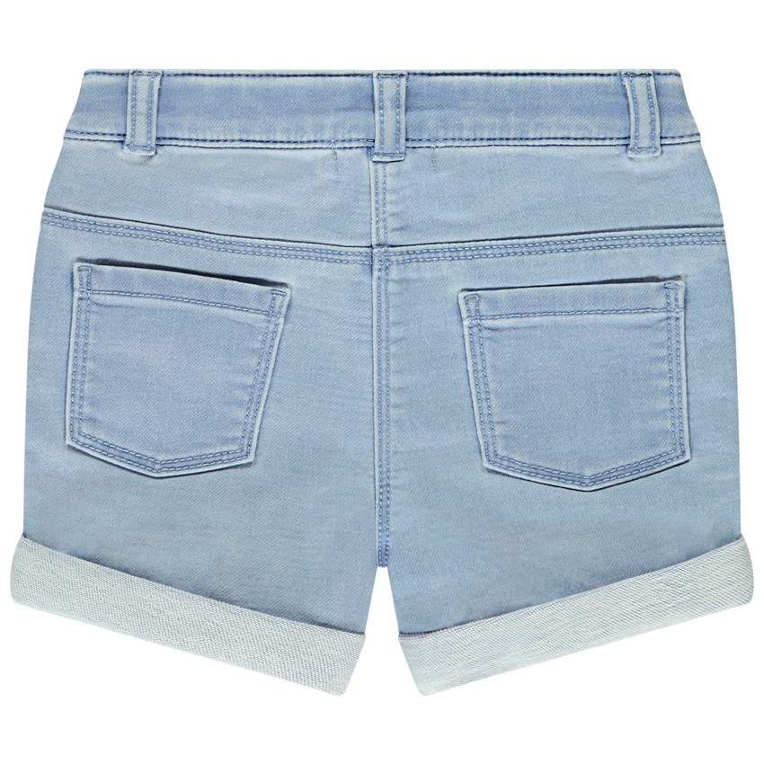 Short tipo denim con bordado fantasía para bebé niña 