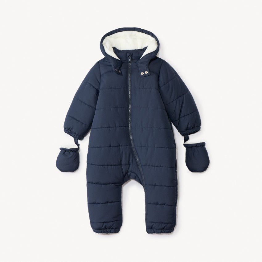 Pelele piloto acolchado liso para bebé niño con acabados según la edad 