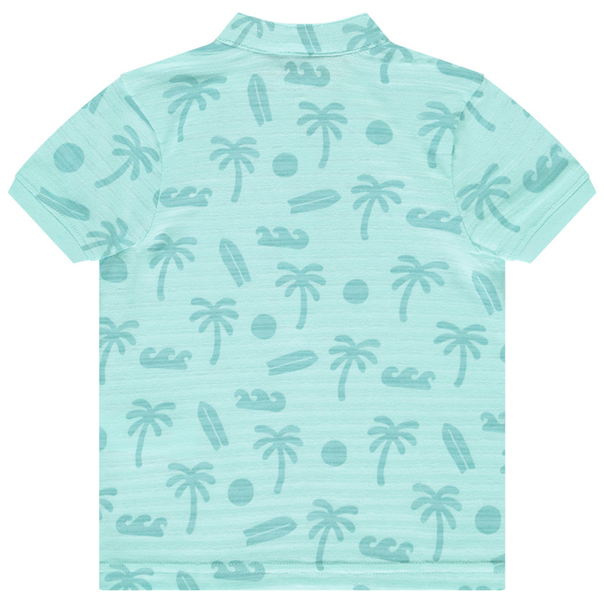Polo de manga corta con cuello mao y estampado fantasía para bebé niño  Additional Polo de manga corta con cuello mao y estampado fantasía para bebé niño