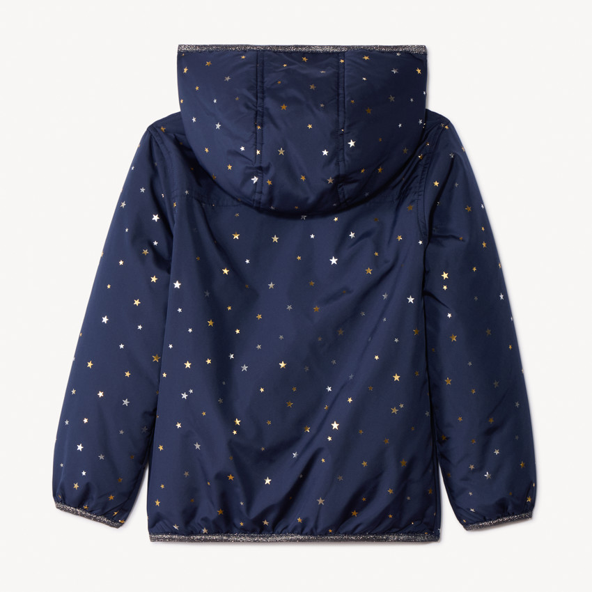 Cortavientos acolchado con estampado de estrellas para niña 