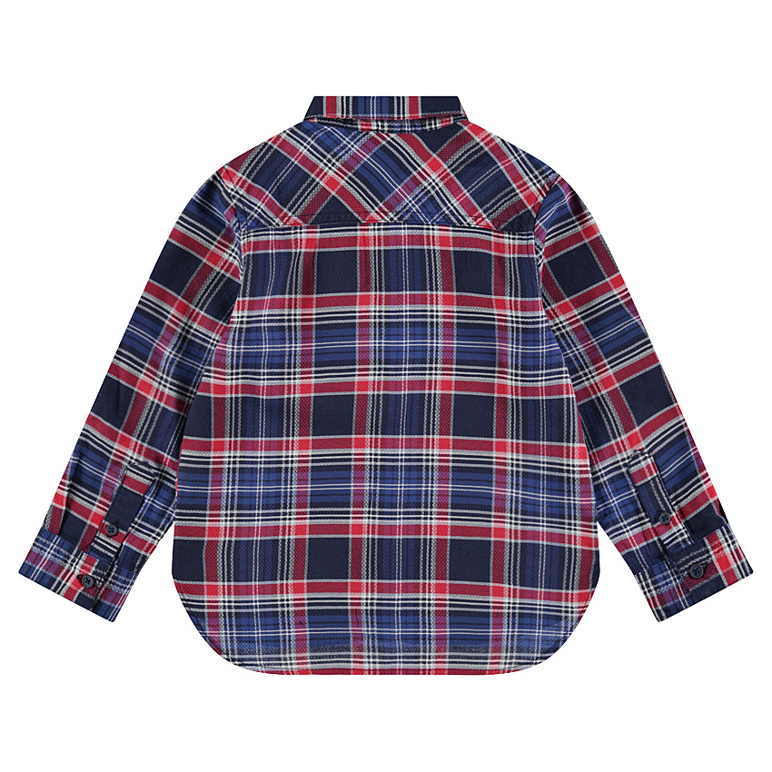 Camisa de manga larga a cuadros con armadura de fantasía. 