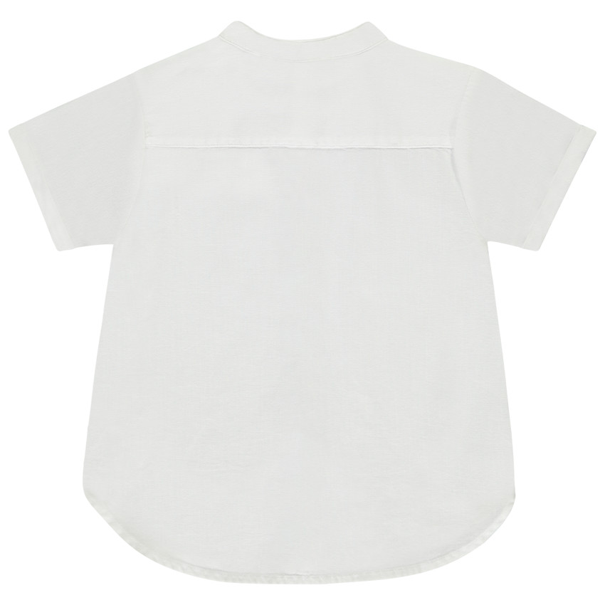 Camisa de manga corta unida con cuello mao para bebé niño 