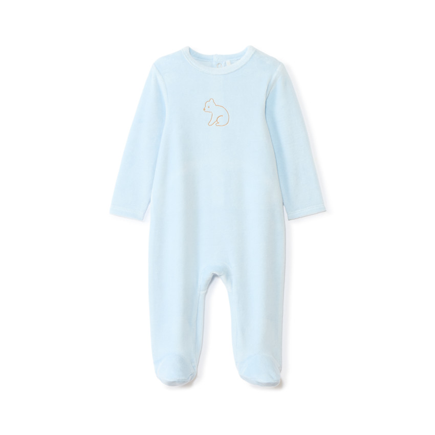 Dors-bien en velours brodé animal pour bébé garçon 