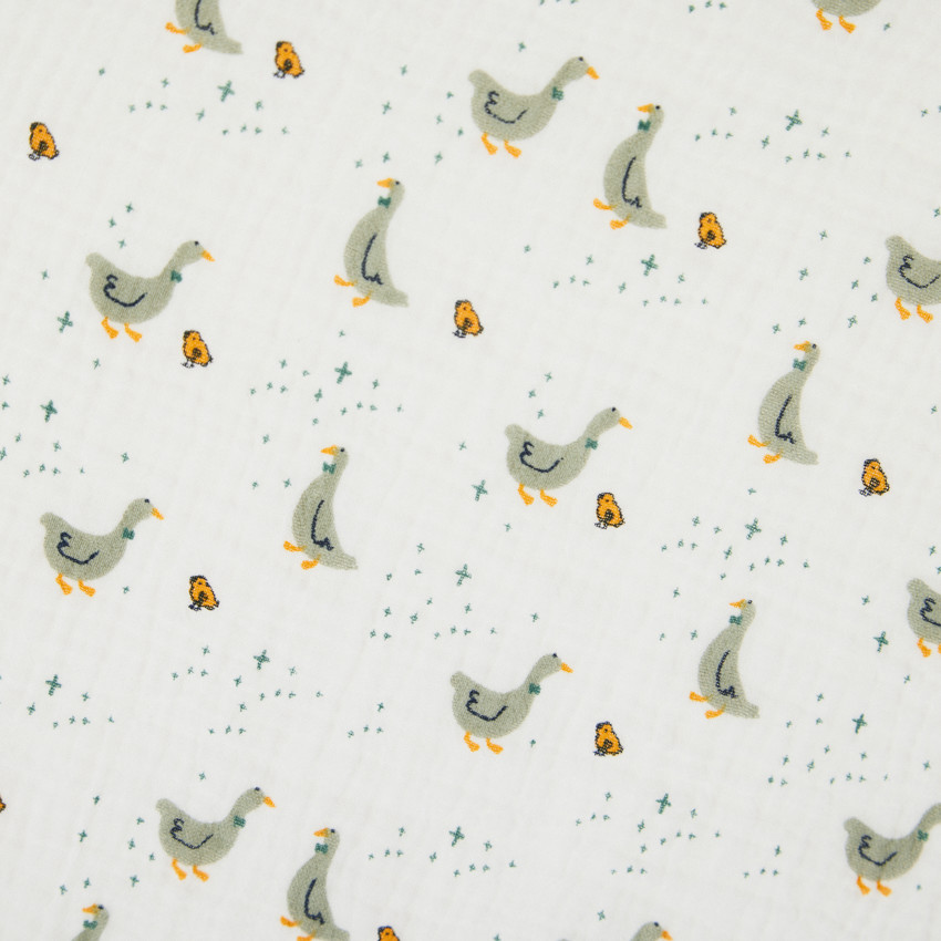 Muselina estampada gansos 100 x 100 cm 