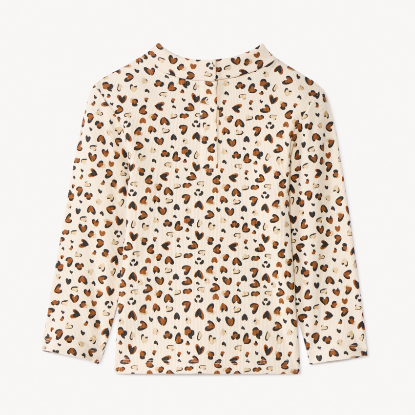 Pelele estampado corazón y cuello chimenea para bebé niña 