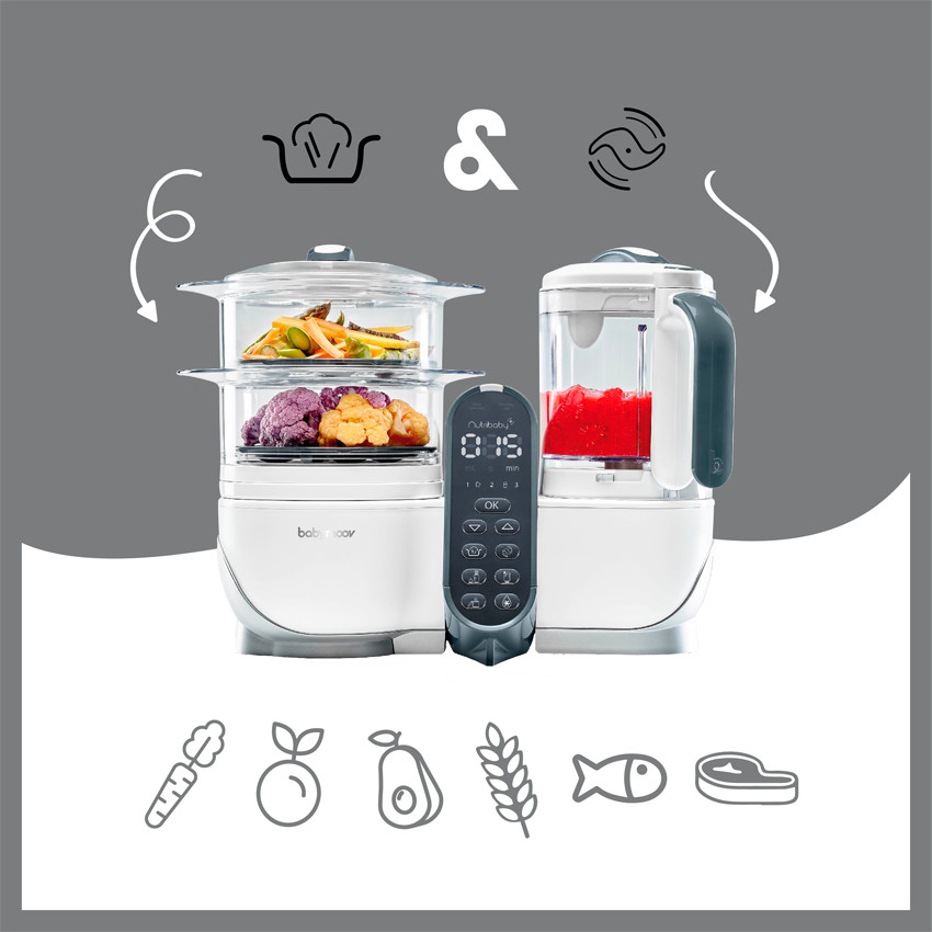 Robot NutriBaby(+) con 3 Babybols de 250 ml sin BPA blanco 