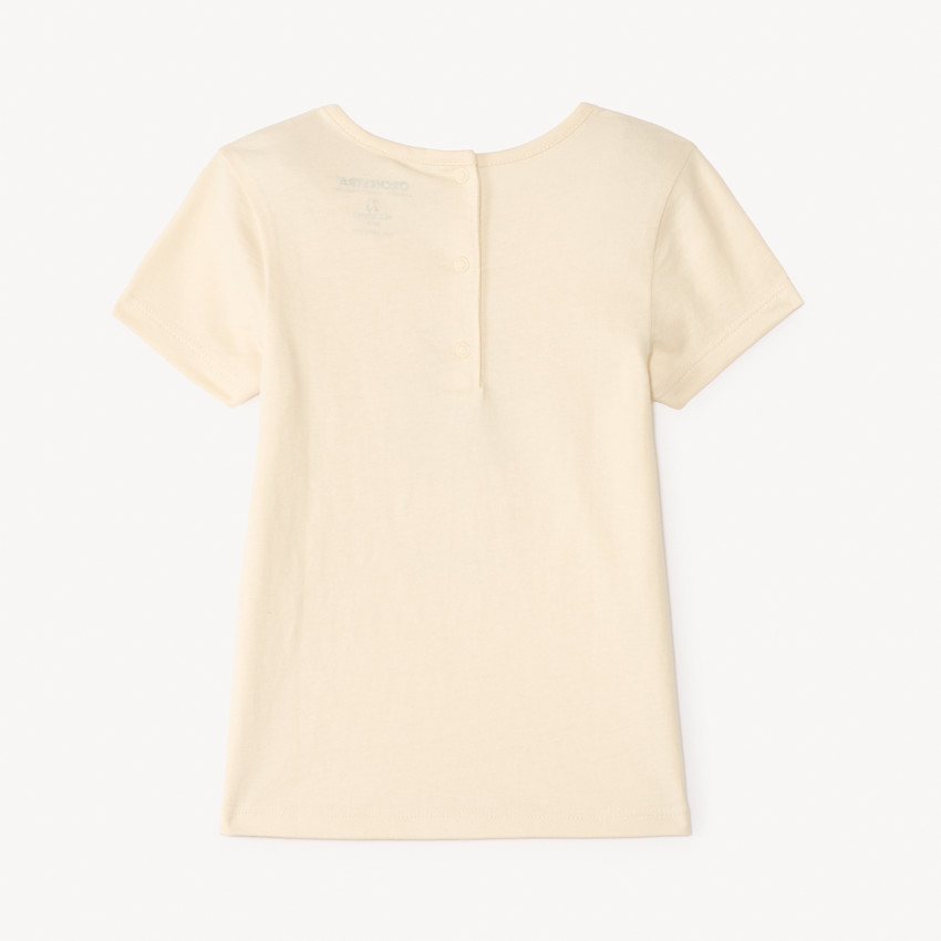 Camiseta de manga corta con print brillante y divertido para bebé niña 