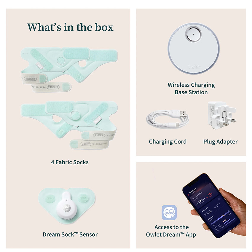 Dream Sock moniteur de sommeil Appli Gsm Wi-Fi Mint 