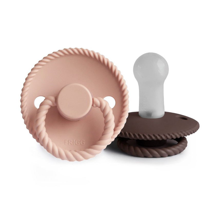 Pack 2 chupetes de silicona 6-18M Rope Blush/Cocoa 