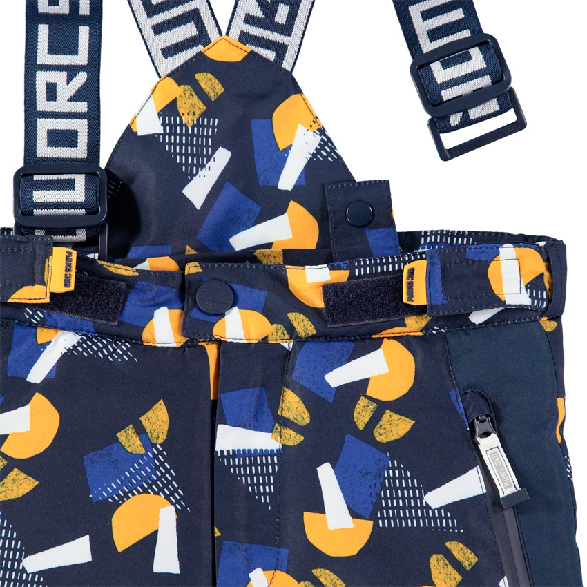 Pantalón de esquí con estampado all over con tirantes desmontables 