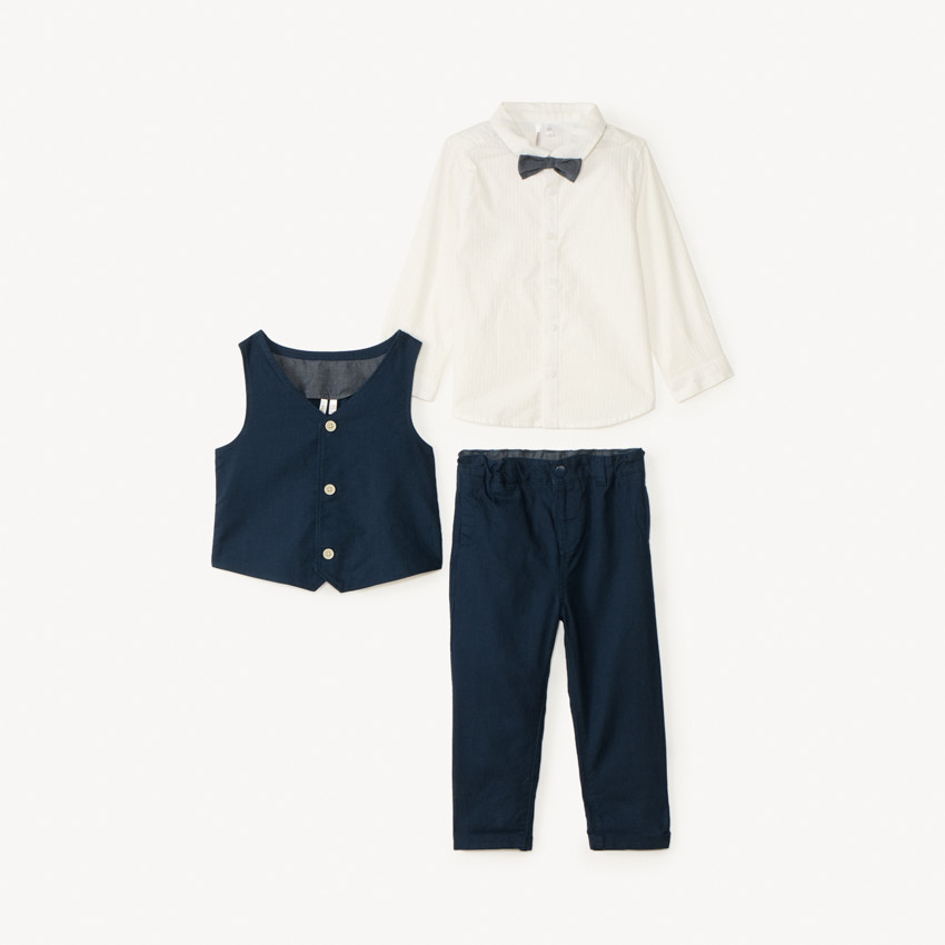 Conjunto de 3 piezas con pajarita para bebé niño. 