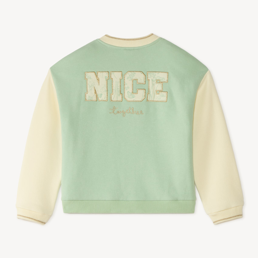 Chaqueta estilo teddy de felpa con bordado decorativo niña 