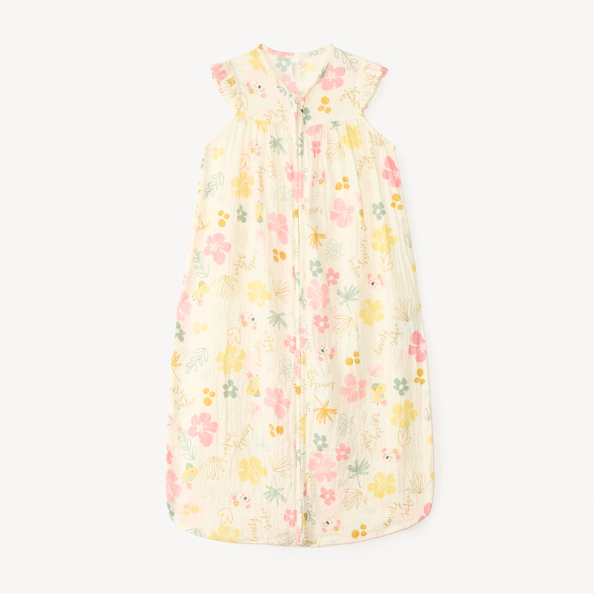 Saco de dormir sin mangas en algodón estampado para bebé niña. 